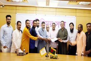 সিলেট চেম্বারের নবনিযুক্ত প্রশাসকের কাছে বাংলাদেশ দোকান মালিক সমিতির স্মারকলিপি প্রদান