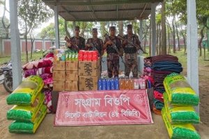 সিলেট সীমান্তে ১২ লাখ ৭০ হাজার টাকার ভারতীয় চোরাচালানি পণ্য জব্দ