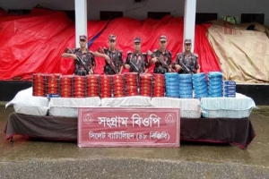 সিলেট সীমান্তে ৭৫ লাখ টাকার ভারতীয় চোরাচালানি পণ্য জব্দ